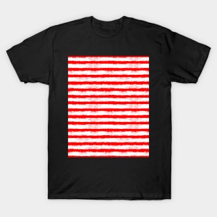 distressed red and white stripes T-Shirt